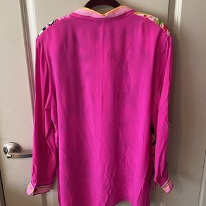 Diane Gilman women’s long sleeve multi colored blouse 100% silk